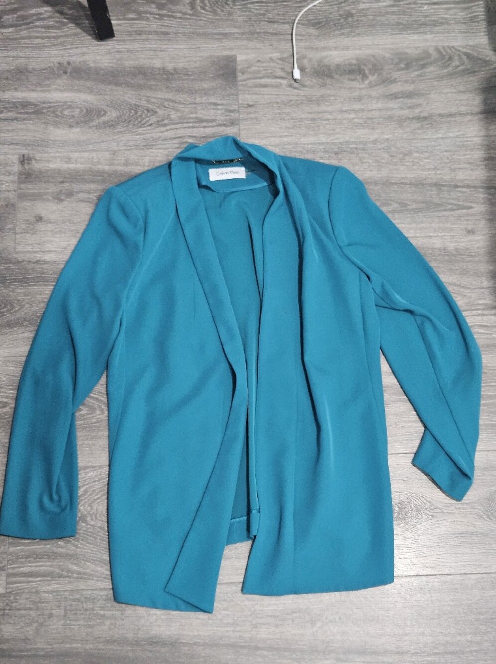 Calvin Klein Teal Open-Front Cardigan
